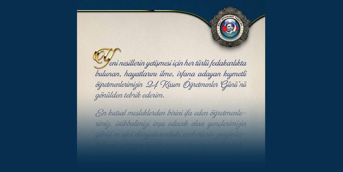 Sn. Teşkilat Başkanı Büyükelçi Prof. Dr. İbrahim KALIN'ın Öğretmenler Günü Mesajı